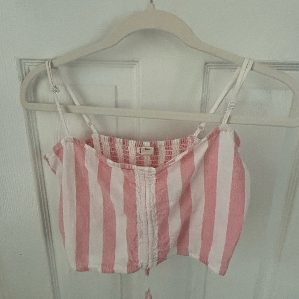 Billabong Pink and White Striped Top
